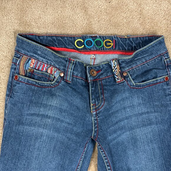 Vintage Y2K Women's Coogi Embroidered Pocket Mid Rise Straight Jeans Size 7 / 8 - Picture 6 of 9